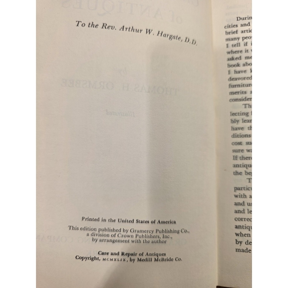 Care and Repair of Antiques by Thomas H. Ormsbee, Hardcover Book Vintage - Picture 7 of 8